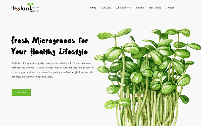 Beejankur website homepage